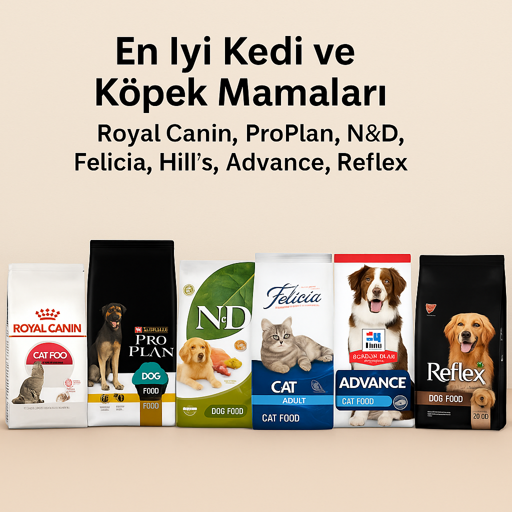 En İyi Kedi ve Köpek Mamaları: Royal Canin, ProPlan, N&D, Felicia, Hill's, Advance ve Reflex