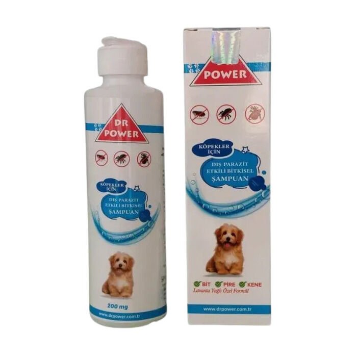 DR POWER Dış Parazit Etkili Bit Pire Kene Bitkisel Köpek Şampuanı 200 Gr