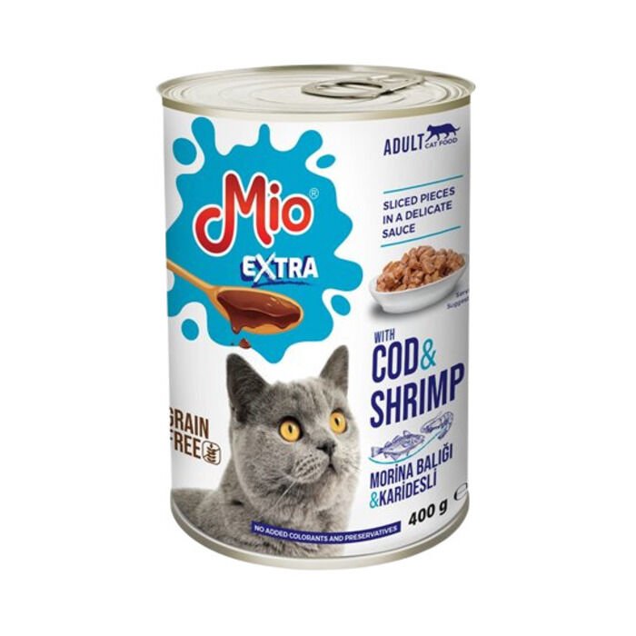 Mio Extra Tahılsız Morina Balığı&karidesli Kedi Konservesi 400 Gr