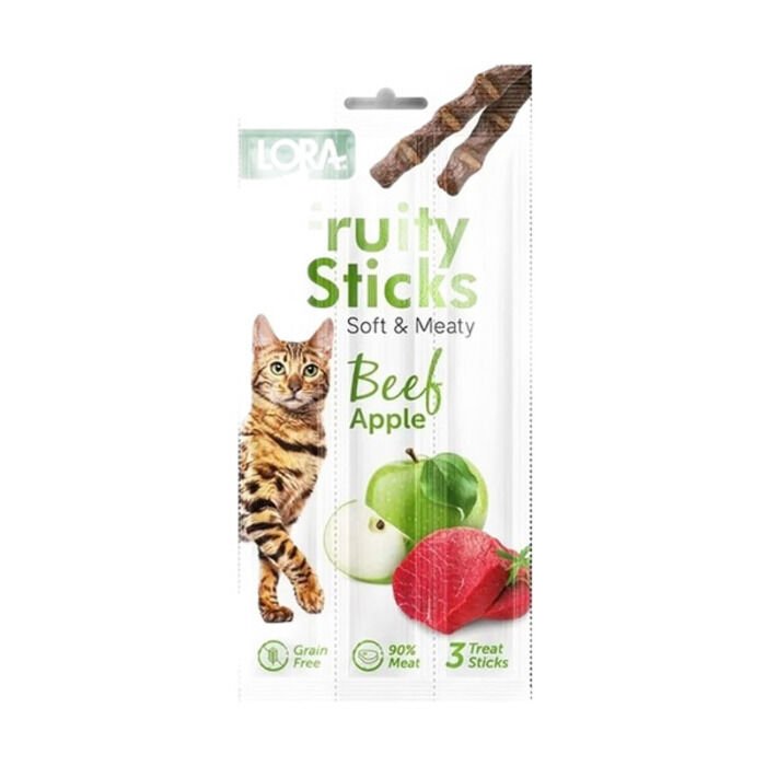 Lora Fruity Sticks Biftekli Ve Elmalı Tahılsız Kedi Ödülü 3x5 Gr
