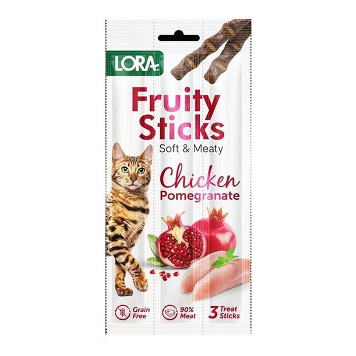 Lora Fruity Sticks Tavuk Etli Ve Narlı Tahılsız Kedi Ödülü 3x5 Gr