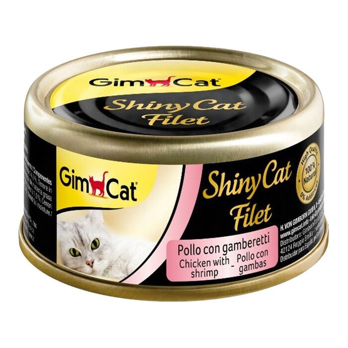 Gimcat Gimcat Shinycat Kıyılmış Fileto Öğünlük Kedi Konservesi Tavuklu Ve Karidesli 70 Gr