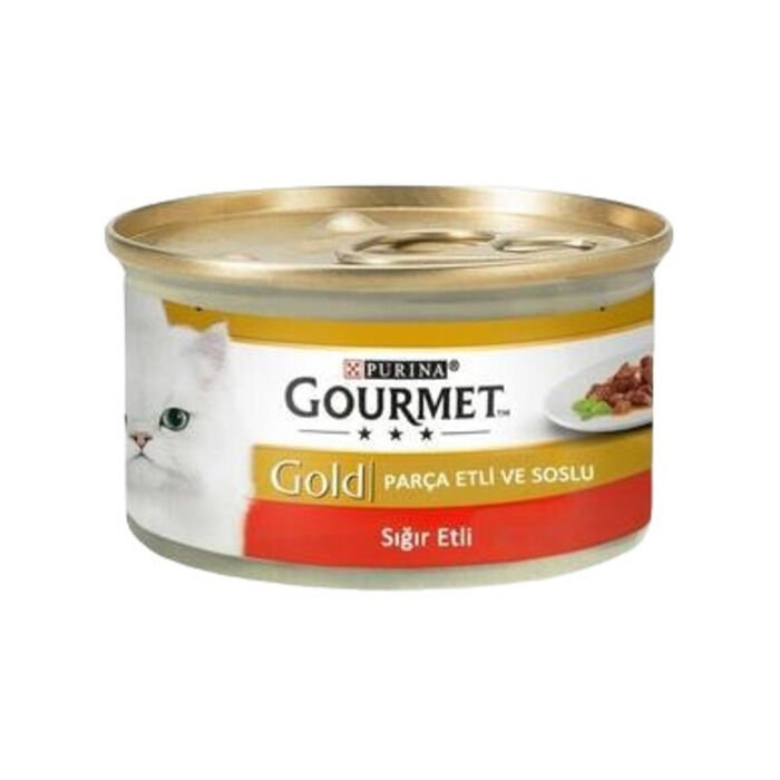 Gourmet Purina Gold Parça Sığır Etli Soslu Konserve Kedi Maması 85 gr