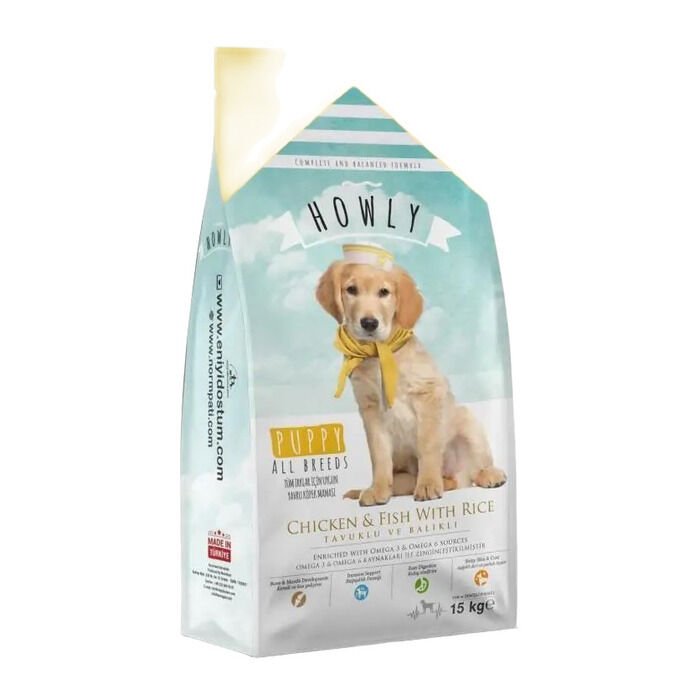How&Meow Tüm Irklar İçin Tavuklu Ve Balıklı Yavru Köpek Maması 3 Kg