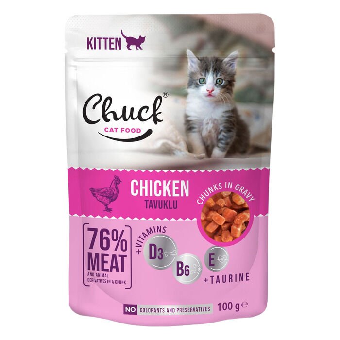 Chuck Tavuklu Yavru Kedi Yaş Mama 100 Gr