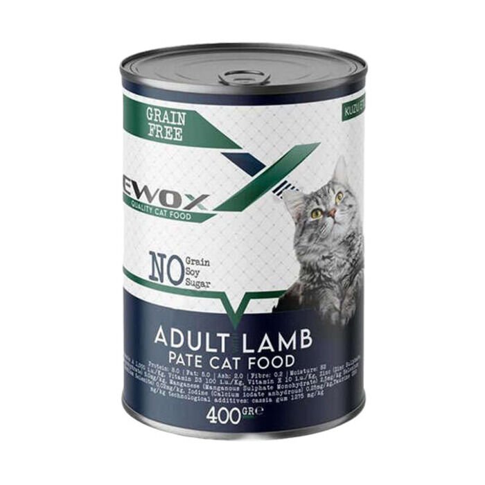 Ewox Kıyılmış Pate Adult Kuzu Etli Kedi Konservesi 400 Gr