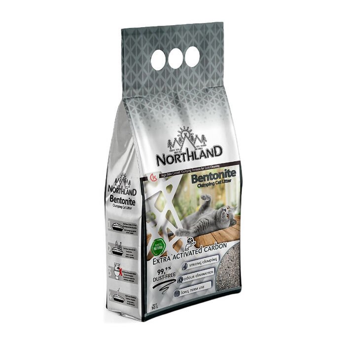 Kum Northland Ekstra Aktif Karbonlu Topaklanan Bentonit Kedi Kumu 10 Lt