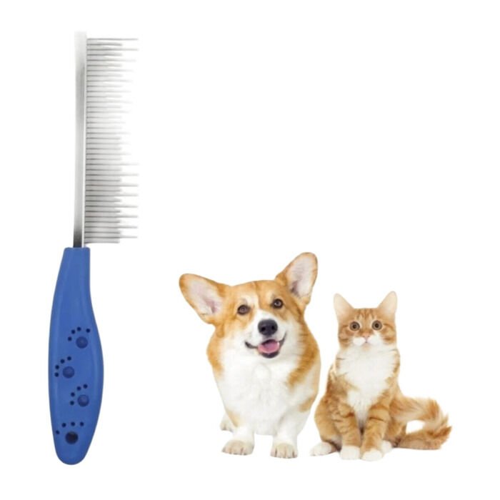 Petshop Tüy Açıcı Kedi Ve Köpek Tarağı Tek Taraflı Metal Evcil Hayvan Bakım Fırçası