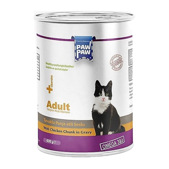 Paw Paw Tavuklu Kedi Konserve Maması 400 Gr