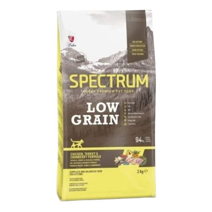 Spectrum Low Grain Tavuk & Hindi & Kızılcıklı Kitten Kedi Maması (2 Kg)