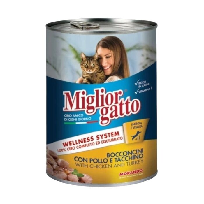 Miglior Tavuklu & Hindili Kedi Konservesi 405 Gr