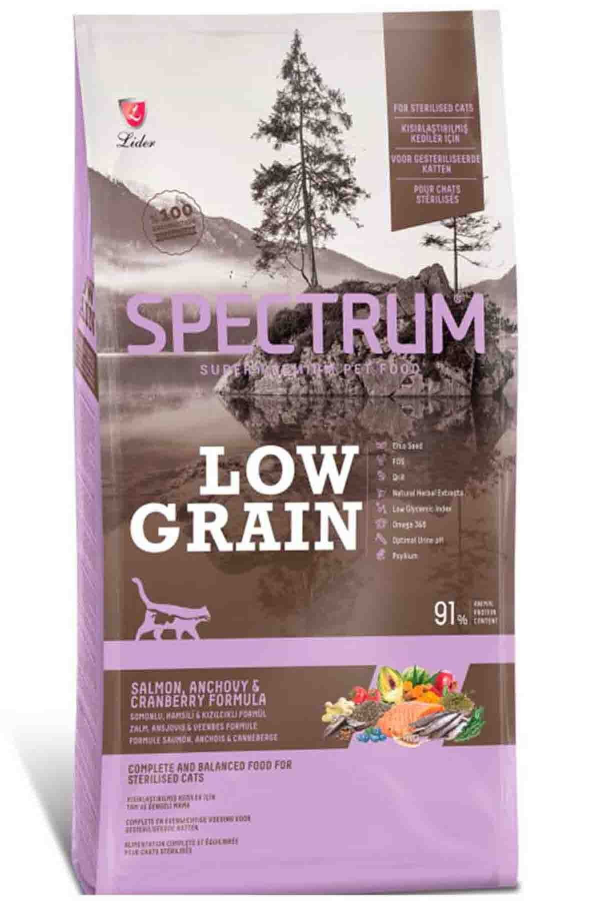 Spectrum Low Grain Somonlu Ve Hamsili Kısırlaştırılmış Yetişkin Kedi Maması 13 Kg