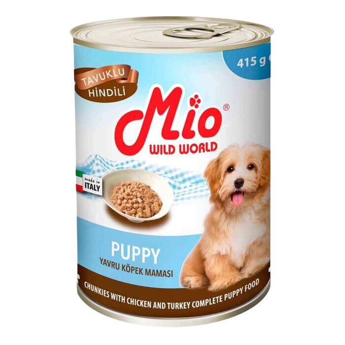 Mio Parça Tavuk ve Hindi Etli Yavru Köpek Konserve Maması 415 gr