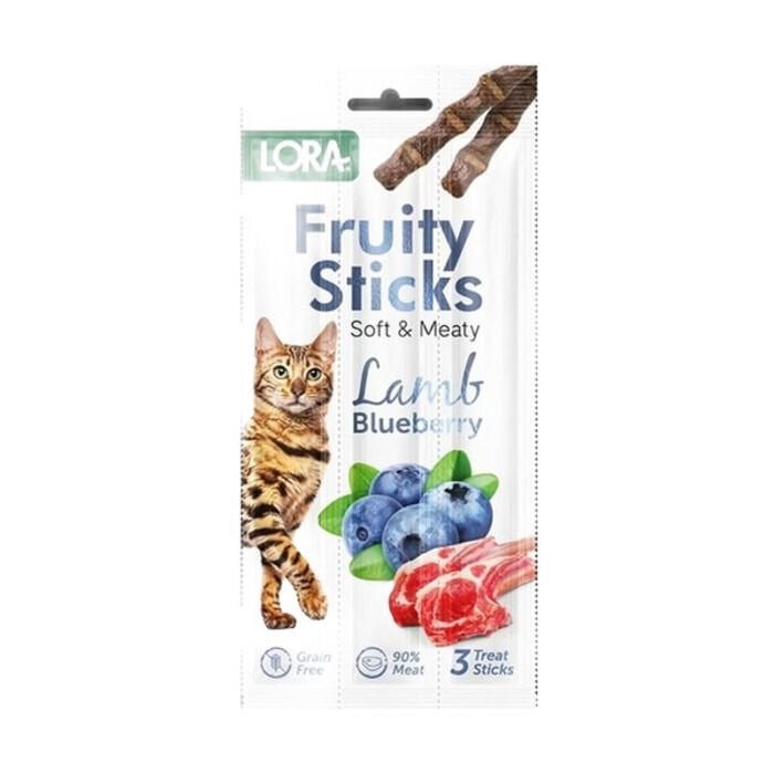 Lora Fruity Sticks Kuzu Etli Ve Yaban Mersinli Tahılsız Kedi Ödülü 3x5 Gr