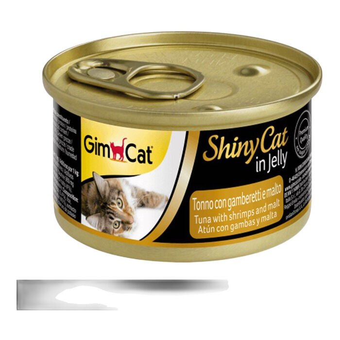 Gimcat ShinyCat Ton Balıklı Karides Malt Özlü Jöleli Kedi Konservesi 70 Gr