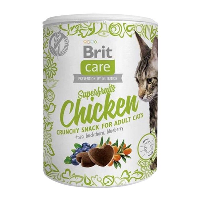 Brit Care Snack Superfruits Tavuklu ve Yabanmersinli Kedi Ödül Maması 100 gr