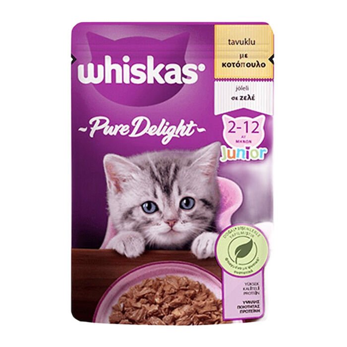 Whiskas Mama Pure Delight Jöle Içinde Tavuklu Yavru Kedi Pouch 85 Gr