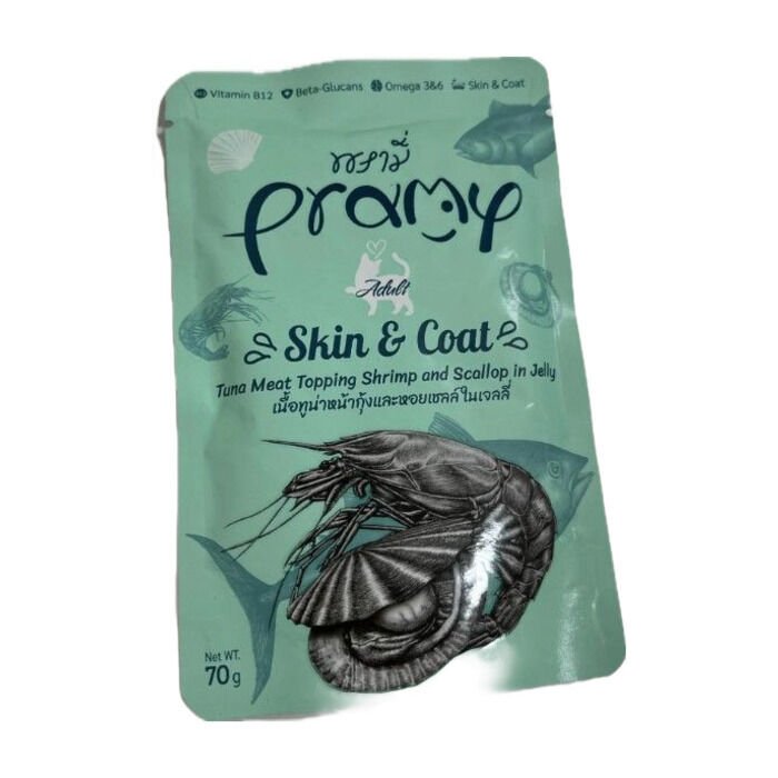 pramy Jöle İçinde Karidesli, Deniz Taraklı Ve Ton Balıklı Yetişkin Kedi Maması 70 Gr