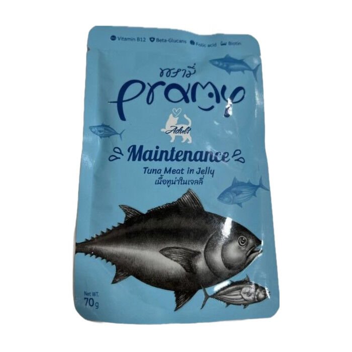 Pramy Jöle İçinde Yağsız Ton Balıklı Yetişkin Kedi Maması 70 Gr