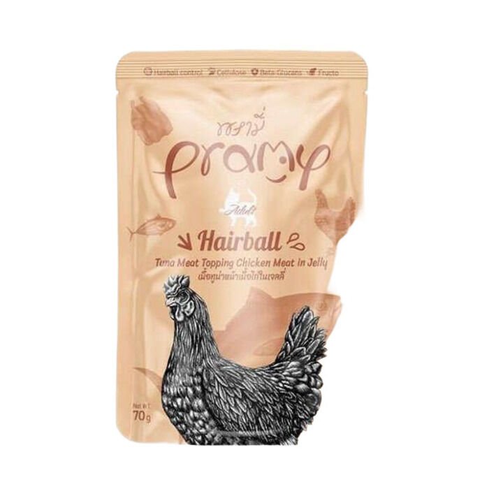 pramy Pramy Sos İçinde Ton Balıklı Ve Tavuklu Hairball Kedi Maması 70 Gr