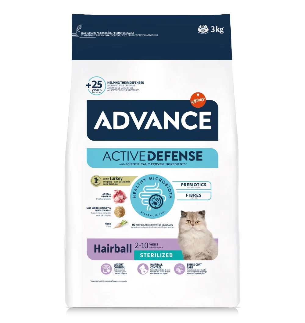 Advance Kısırlaştırılmış Hairball Hindili Kedi Maması 3 kg
