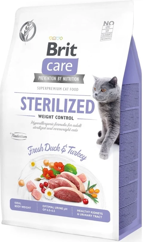 Brit Care Hipoalerjenik Sterilized Ördek Ve Hindili Tahılsız Kısırlaştırımış Kedi Maması 2 kg
