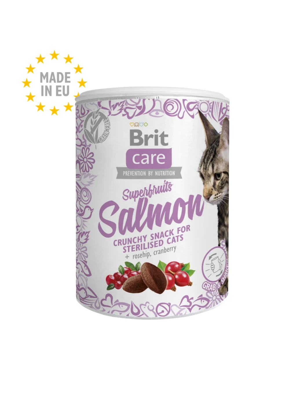 Brit Care Superfruits Somonlu Ve Kızılcıklı Kıtır Kısırlaştırılmış Kedi Ödül Maması 100 gr
