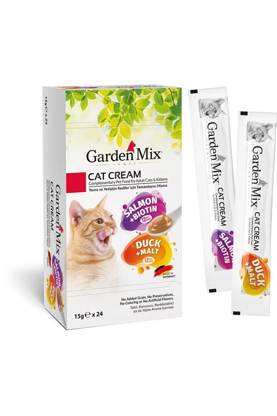 Cat Cream Somonlu & Ördekli Yavru Ve Yetişkin Kediler İçin Kedi Kreması 24x15 G