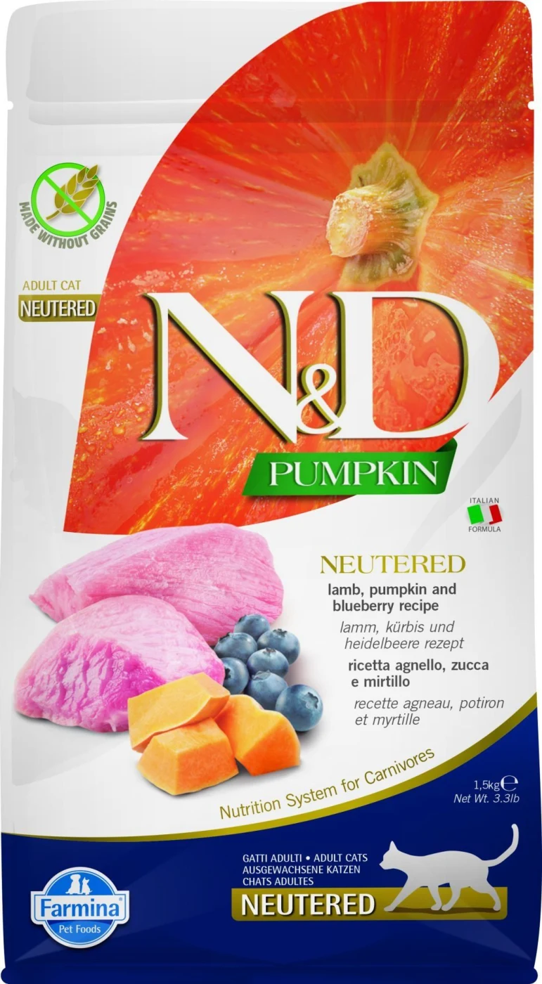 N&D Kuzu Ve Yaban mersinli Neutered Kısırlaştırılmış Kedi Maması 1 kg